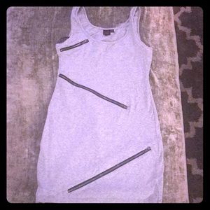 Grey zipper mini dress